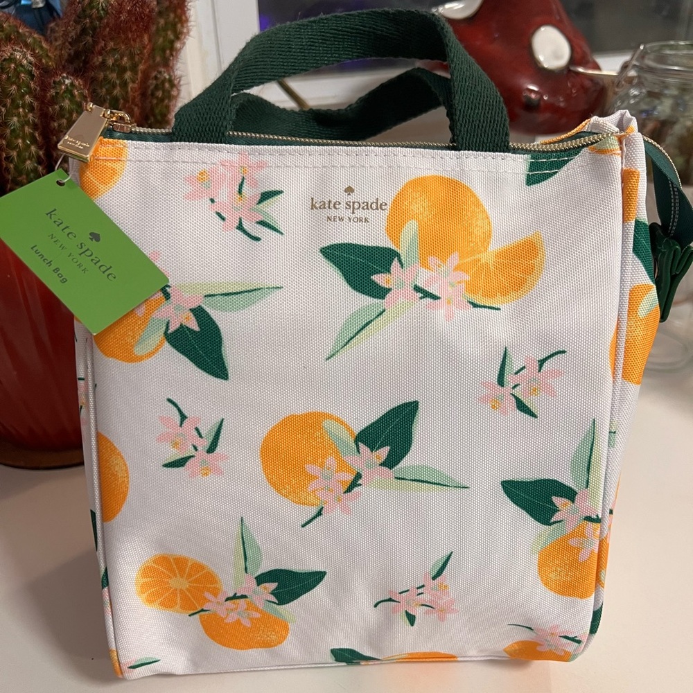 Kate Spade Orange and Green Floral Tote